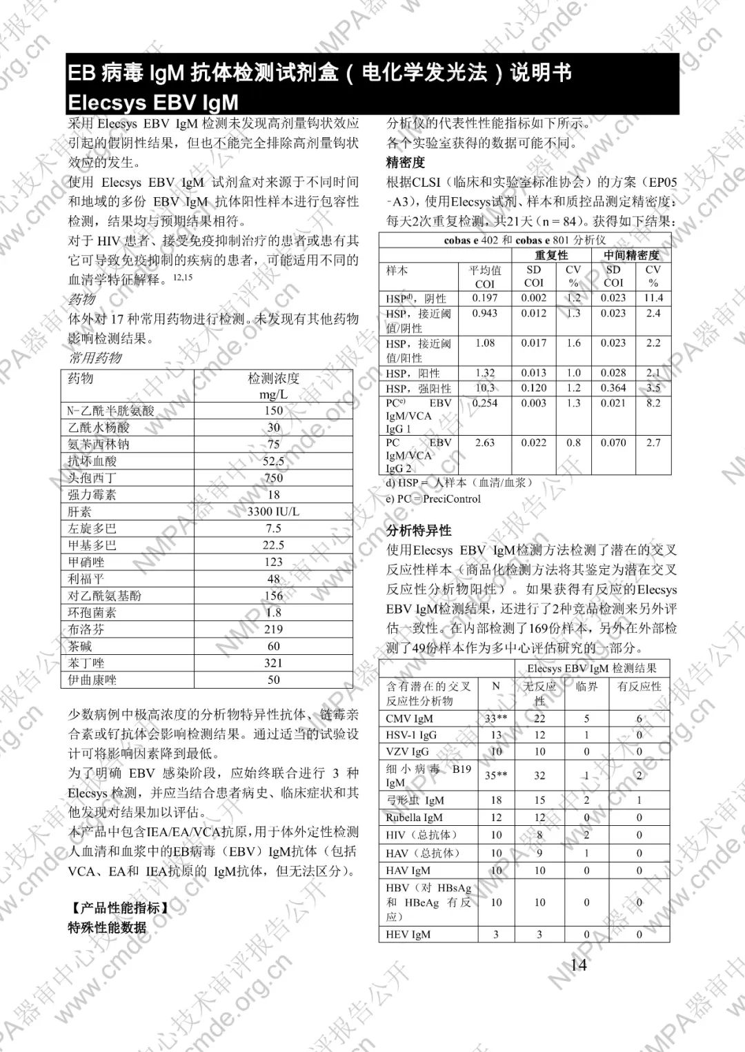 羅氏EB病毒IgM抗體檢測(cè)試劑盒（電化學(xué)發(fā)光法）三類IVD新品審評(píng)報(bào)告公開(圖27)